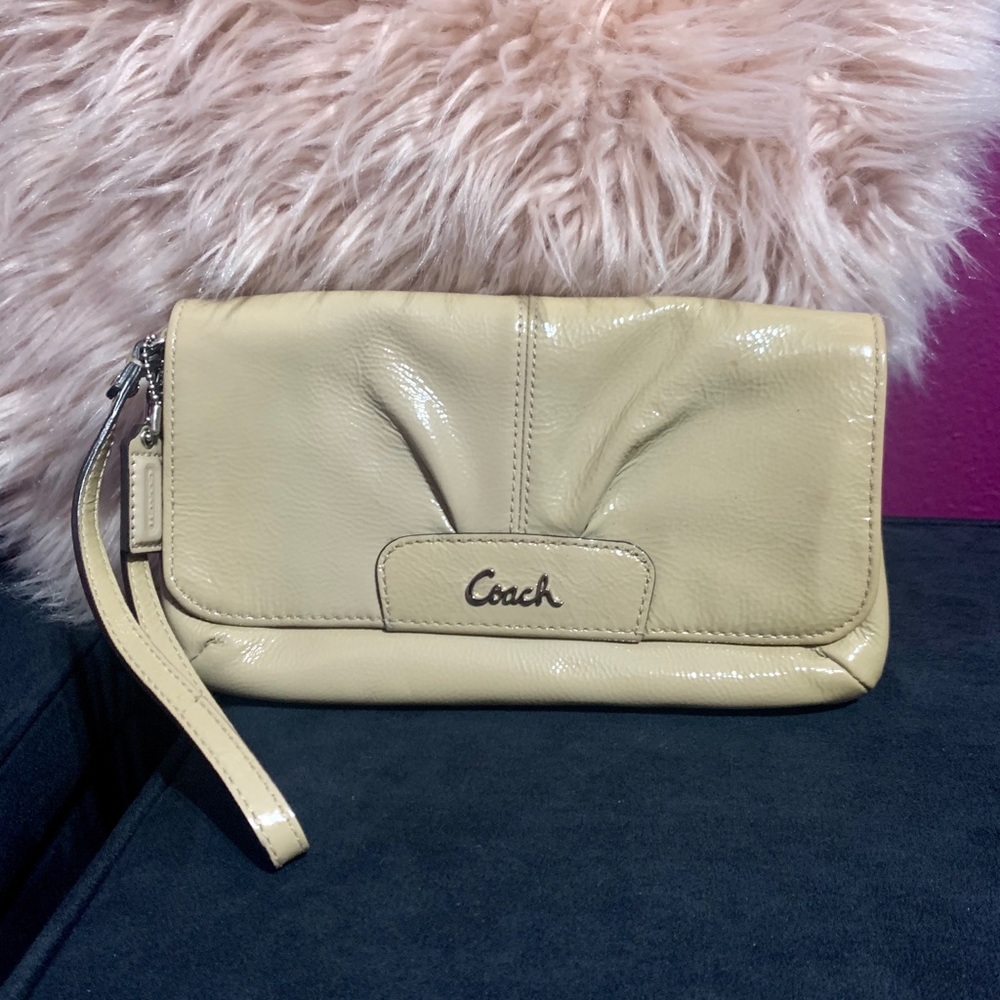Coach Large Wristlet Purse in Taupe